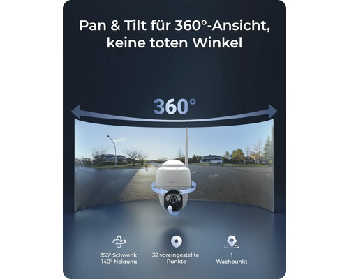 Überwachungskamera mit 360 Grad Ansicht für den Aussenbereich