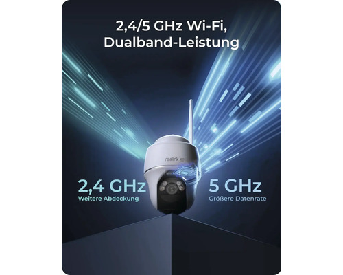 Drahtlose Überwachungskamera mit 2,4 und 5 Gigahertz Dualband Leistung