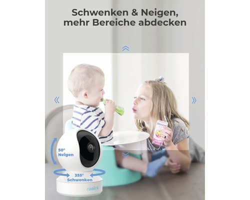 Überwachungskamera mit Schwenk- und Neigefunktion, die Kinder im Blick behält