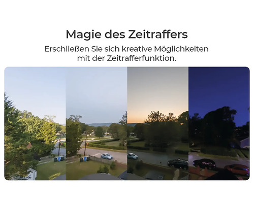 Zeitrafferaufnahme einer Straße von Tageslicht bis Dunkelheit