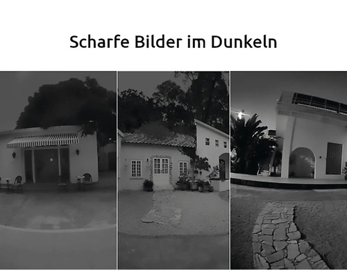 Außenaufnahmen von Häusern bei Nacht