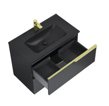 Waschbeckenunterschrank Jungborn NONUS 80x63,5x453 cm ohne Waschbecken schwarz matt