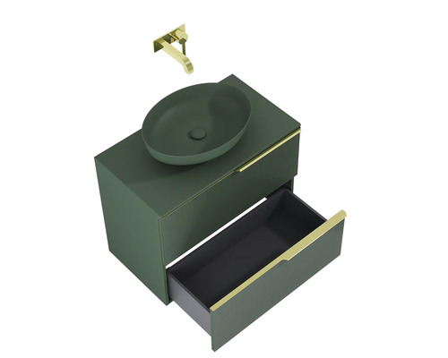 Waschtisch mit Waschbecken und Armatur im Badezimmer