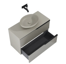 Waschbeckenunterschrank Jungborn Nonus 100x63,5x45,3 cm ohne Waschbecken fume matt
