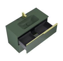 Waschbeckenunterschrank Jungborn Nonus 100x63,5x45,3 cm ohne Waschbecken forrest grün matt