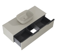 Waschbeckenunterschrank Jungborn Nonus 120x318x45,3 cm ohne Waschbecken fume matt