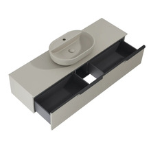 Waschbeckenunterschrank Jungborn Nonus 160x318x45,3 cm ohne Waschbecken fume matt