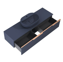 Waschbeckenunterschrank Jungborn Nonus 160x318x45,3 cm ohne Waschbecken navy blau matt