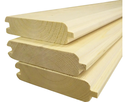 Drei Holzpaneele mit Nut und Feder