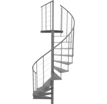Wendeltreppe aus Stahl mit Geländer