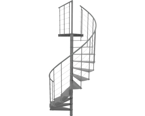 Wendeltreppe aus Stahl mit Geländer