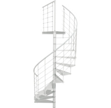 Wendeltreppe aus Metall mit Geländer