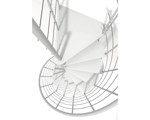 Wendeltreppe aus Metall von oben