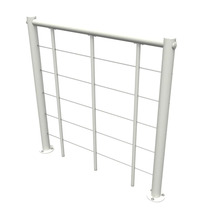 Metallzaun mit horizontalen Streben zur Gartengestaltung