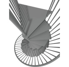 Wendeltreppe aus Metall mit Geländer