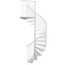 Wendeltreppe aus Metall mit Geländer