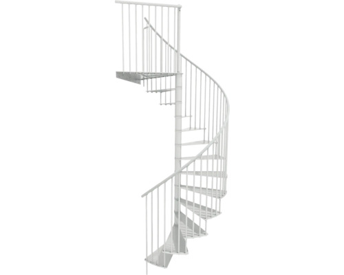 Wendeltreppe aus Metall mit Geländer