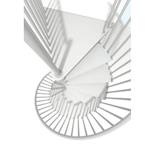 Draufsicht einer Wendeltreppe aus Metall