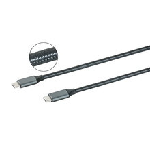 USB-C auf USB-C Ladekabel mit Textilummantelung
