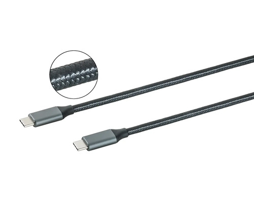 USB-C auf USB-C Ladekabel mit Textilummantelung