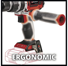 Detailansicht eines Einhell Akku-Bohrschraubers mit ergonomischem Zusatzhandgriff.