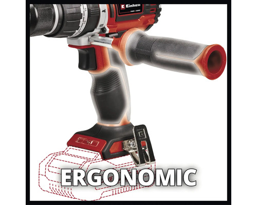 Detailansicht eines Einhell Akku-Bohrschraubers mit ergonomischem Zusatzhandgriff.