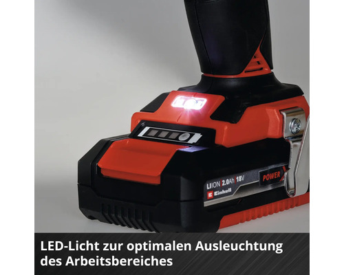 Einhell Akku-Bohrschrauber mit LED-Licht zur Arbeitsbereichausleuchtung