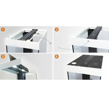 Schrittweise Installation einer Aquariumabdeckung