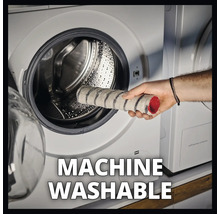 Waschbarer Farbroller vor Waschmaschine
