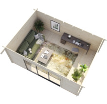 Gartenhaus Palmako Lea 19,4 m² Schiebetür Isolierglas inkl. Fußboden 578 x 451 cm braun