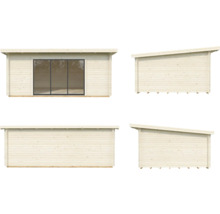 Gartenhaus Palmako Lea 19,4 m² Schiebetür Isolierglas inkl. Fußboden 578 x 451 cm braun