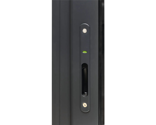 Detailansicht eines Schiebetürgriffs mit integrierter Wasserwaage