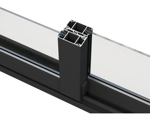 Detailansicht eines Aluminiumfensterprofils.