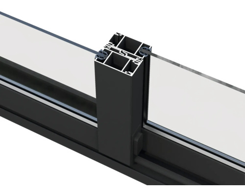 Detailansicht eines Fensterrahmens mit Glas