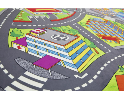 Spielteppich mit Stadtmotiv und Straßen