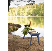 Szene mit Hocker, Birkenzweig, Eimer und Kelle am See