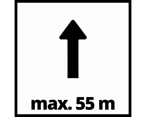 Symbol: Pfeil nach oben, maximale Entfernung 55 Meter