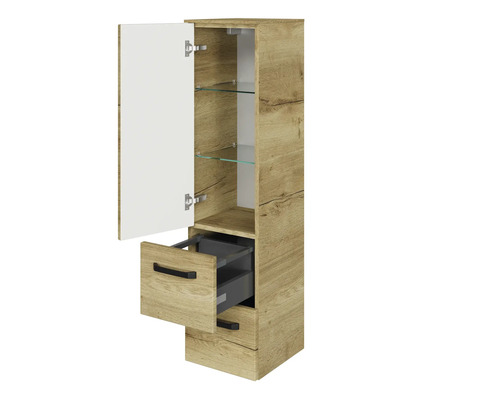 Badezimmerschrank mit Schubladen und Regalböden