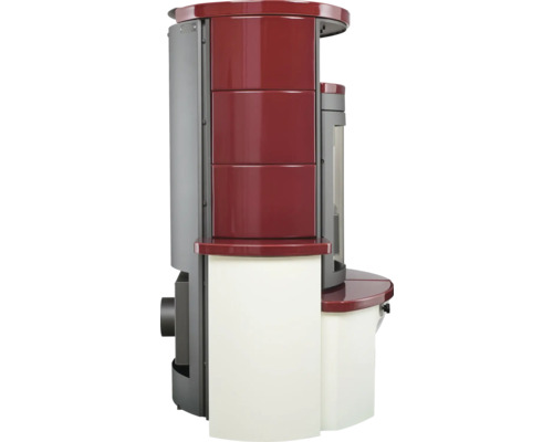 Pelletofen mit mehreren Fächern zur Pelletlagerung