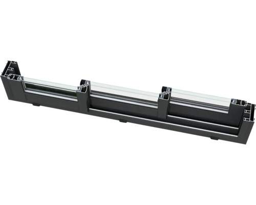 Profilansicht eines Fensterrahmens mit Glas