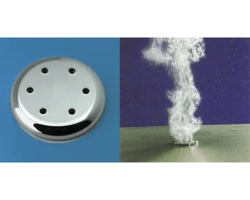 Chromfarbene Whirlpooldüse mit sechs Öffnungen