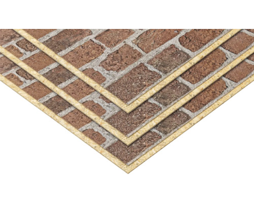 Ziegelwandpaneel mit goldfarbenen Kanten