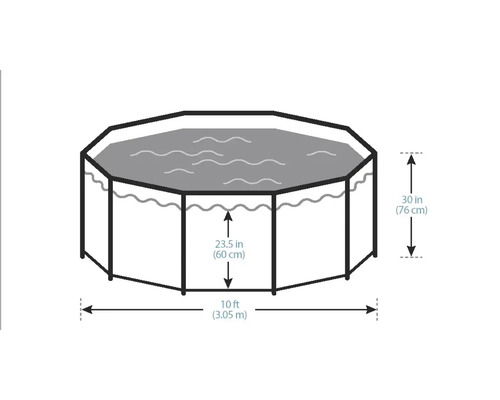 Abbildung eines Frame Pool mit Maßangaben