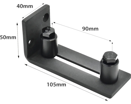 Türstopper aus Metall mit Maßangaben