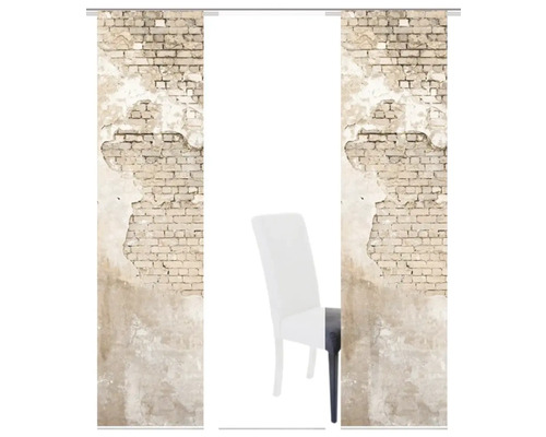 Schiebegardine mit Mauerwerk-Motiv