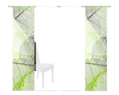 Schiebegardine mit Blattmuster und Schiebevorhangsystem