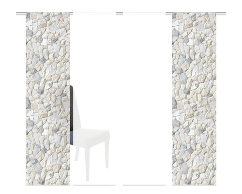 Schiebegardine mit Steinwandmotiv