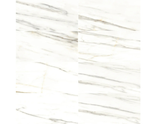 Weiße Fliese mit Marmoroptik.