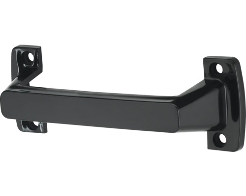 Schwarzer Türgriff mit Montageplatte