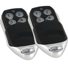 Zwei Funkhandsender zur Steuerung von Garagentoren.